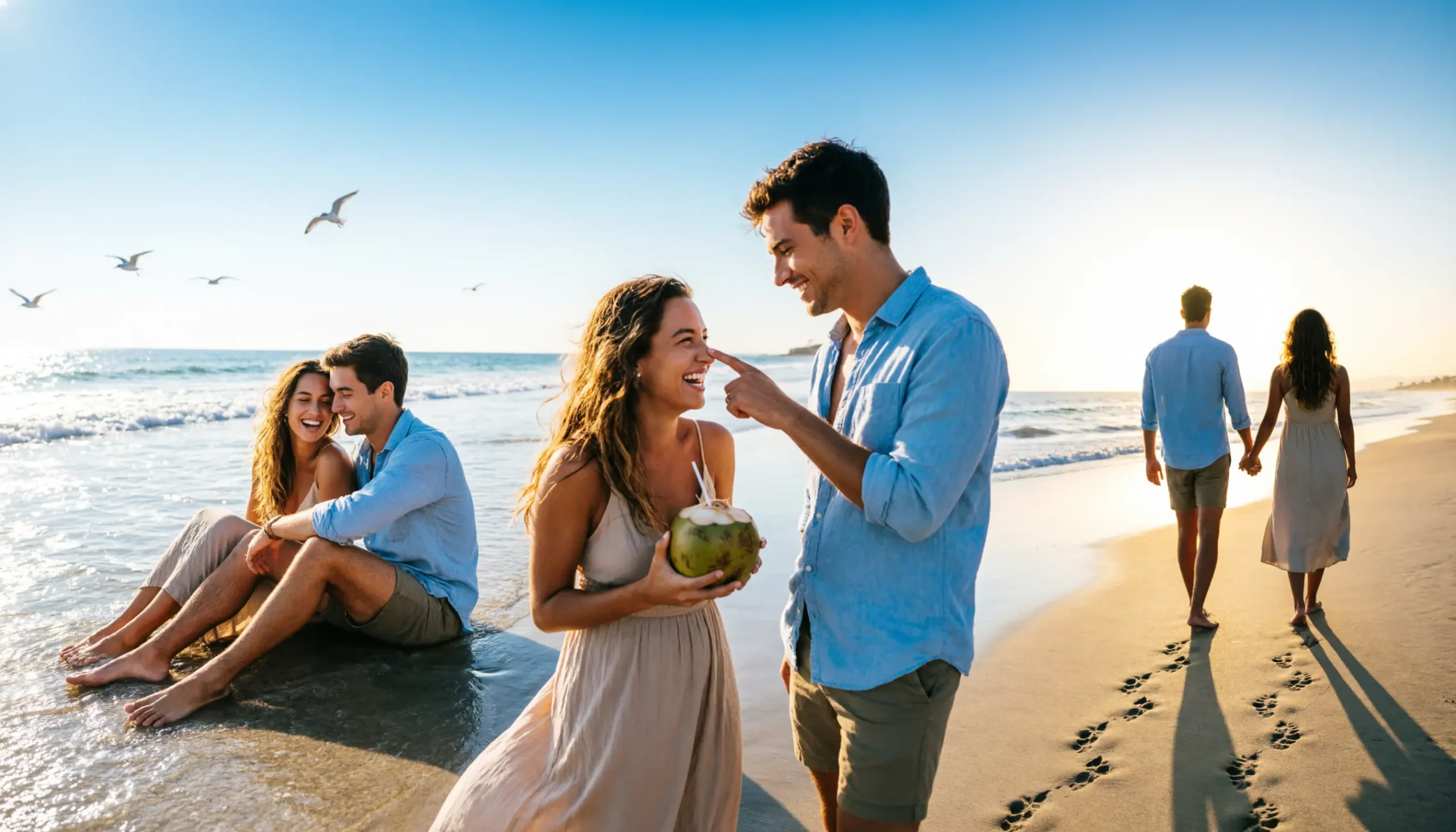 beach captions couple