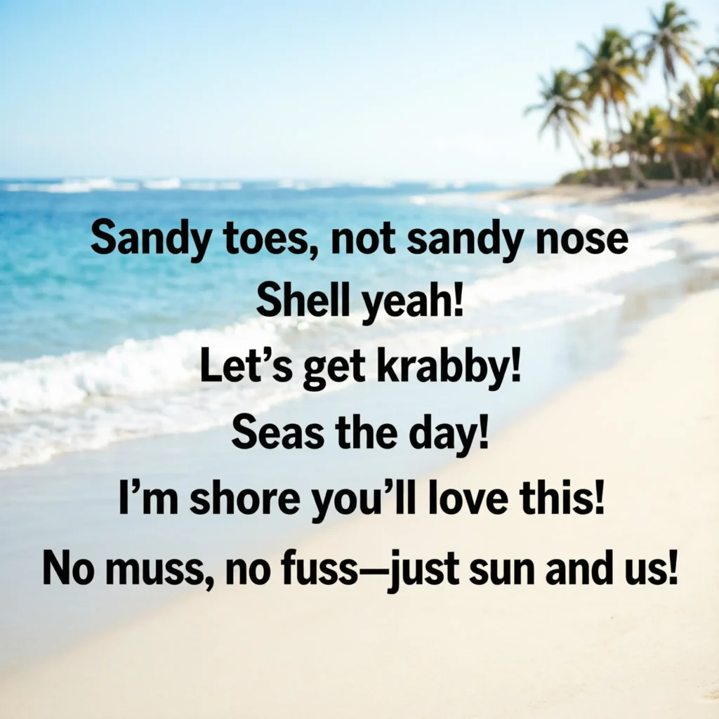 Short & Snappy Beach Captions Puns