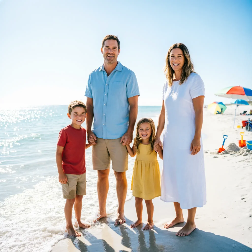 Short & Sweet Beach Captions with Family