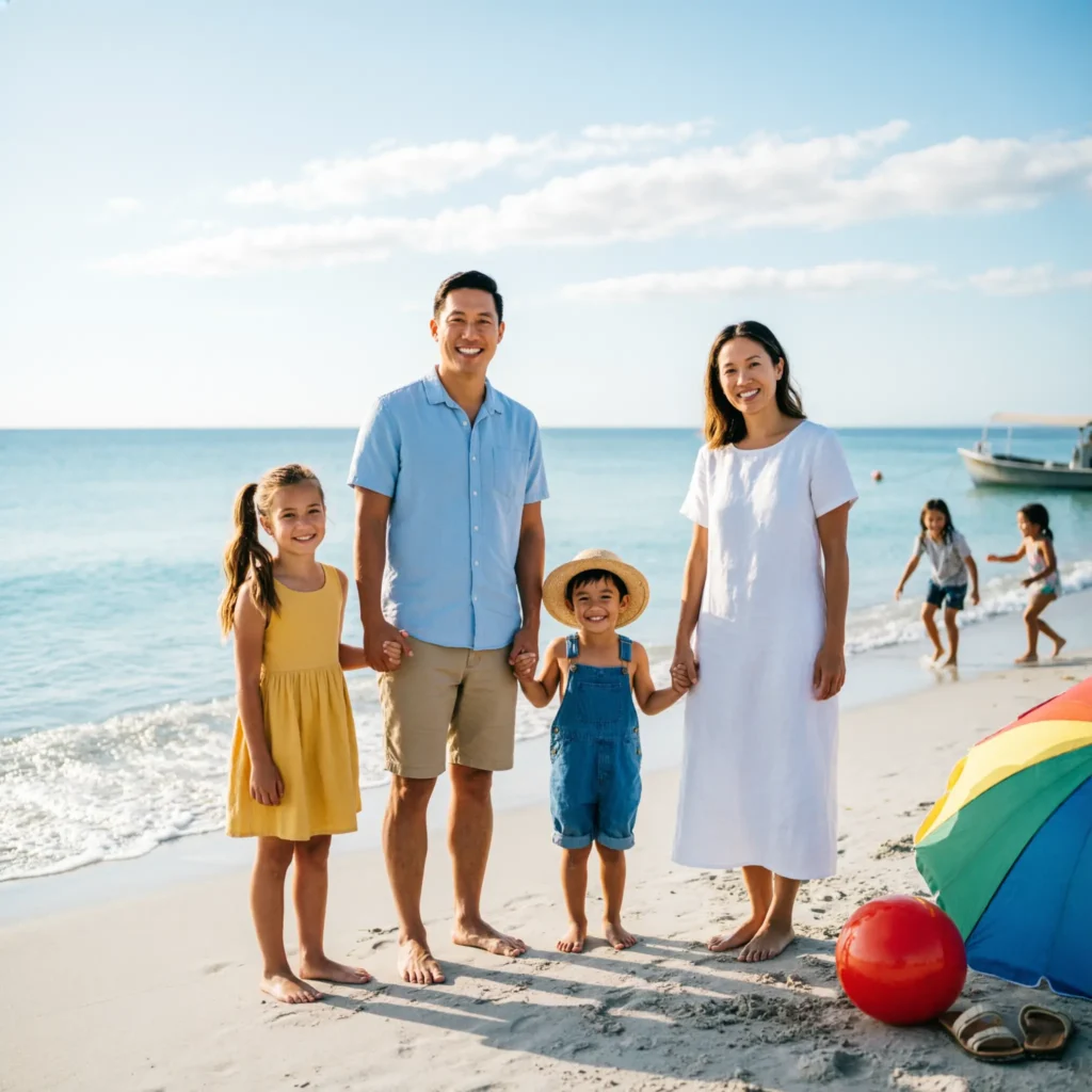 Travel & Adventure Beach Captions with Family