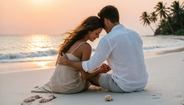 Sunset Romance: Beach Captions with Love