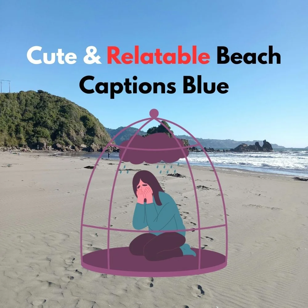beach captions blue