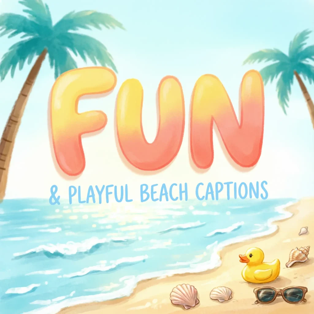 Fun & Playful Beach Captions 1 Word