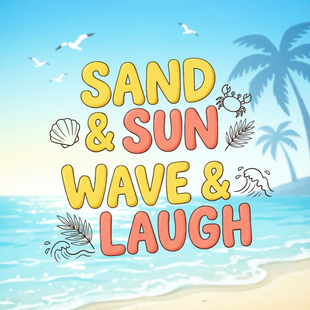 Fun & Playful Beach Quotes 2 Words