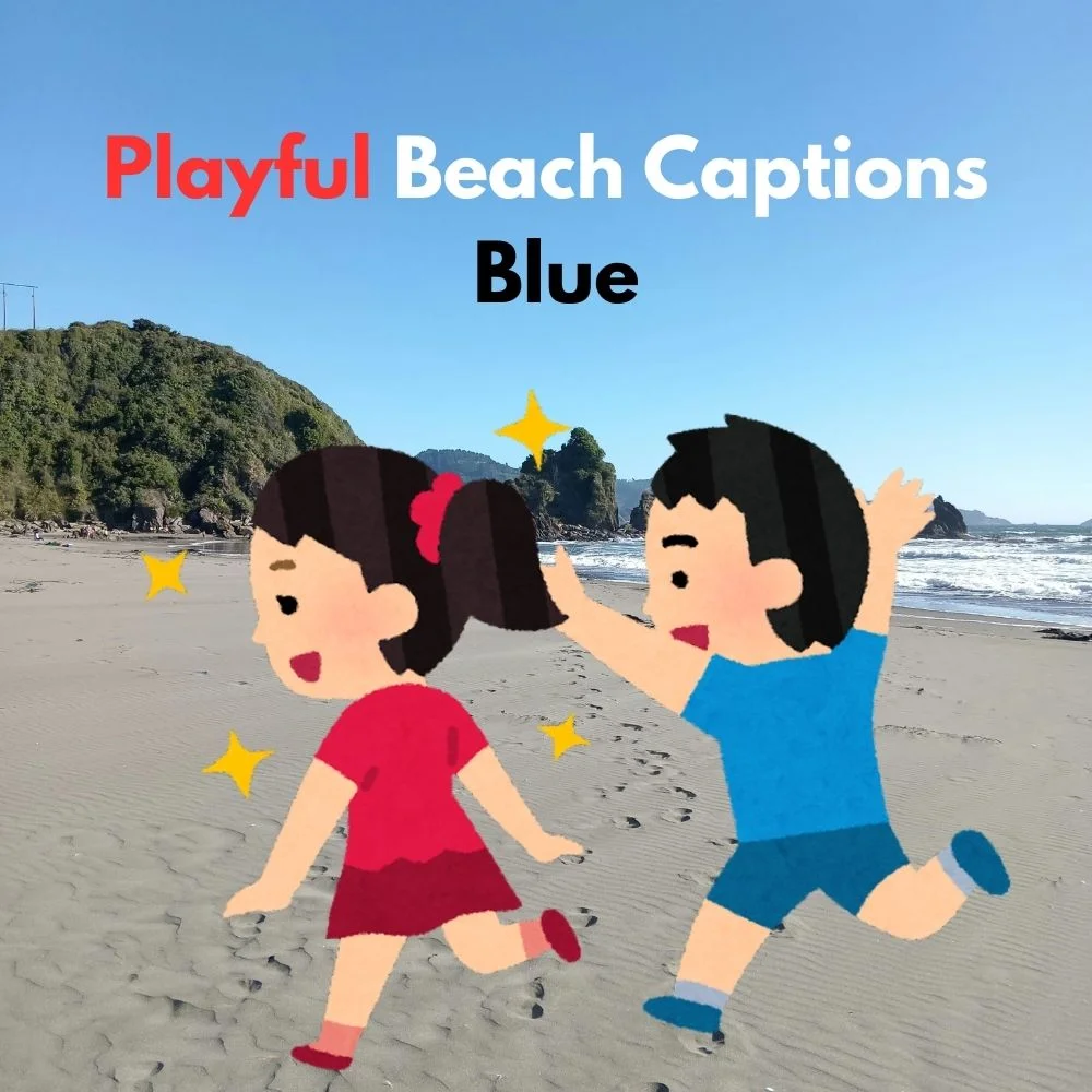 beach captions blue