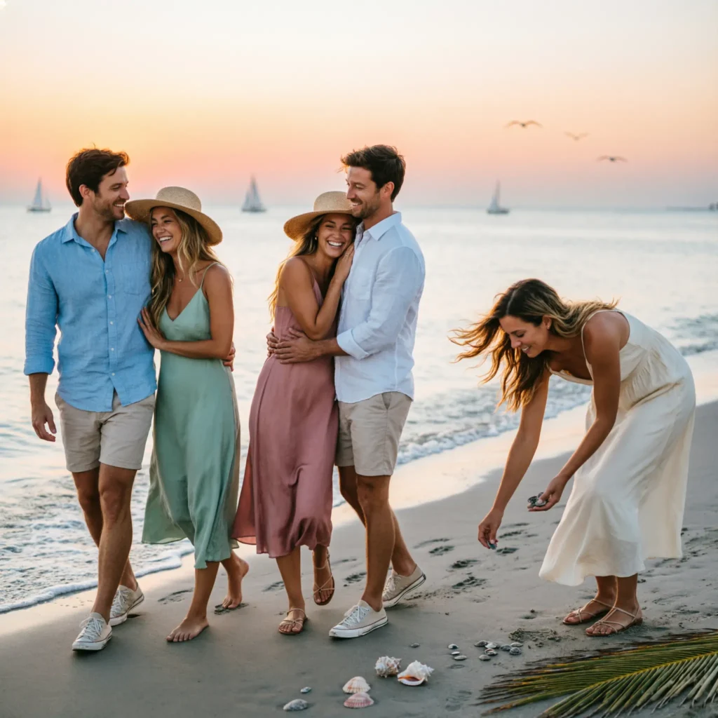 Romantic Beach Outfit Captions for Couples