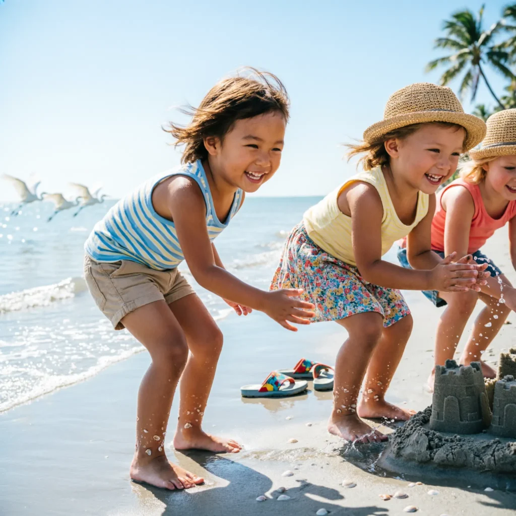 Tiny Toes and Playful Beach Kids Captions for Instagram