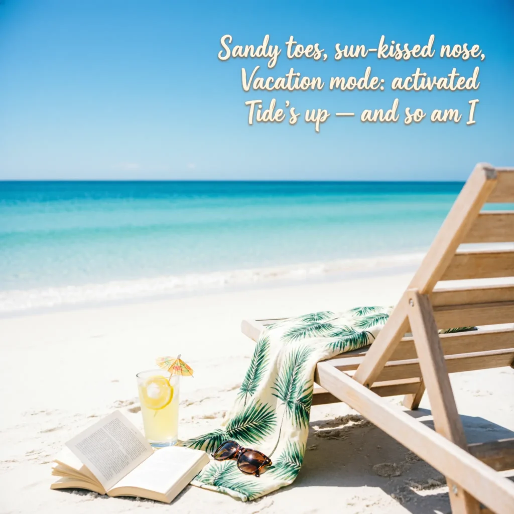 Witty Beach Vacation Captions
