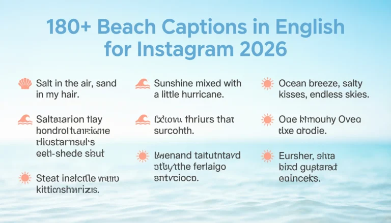 beach captions in English