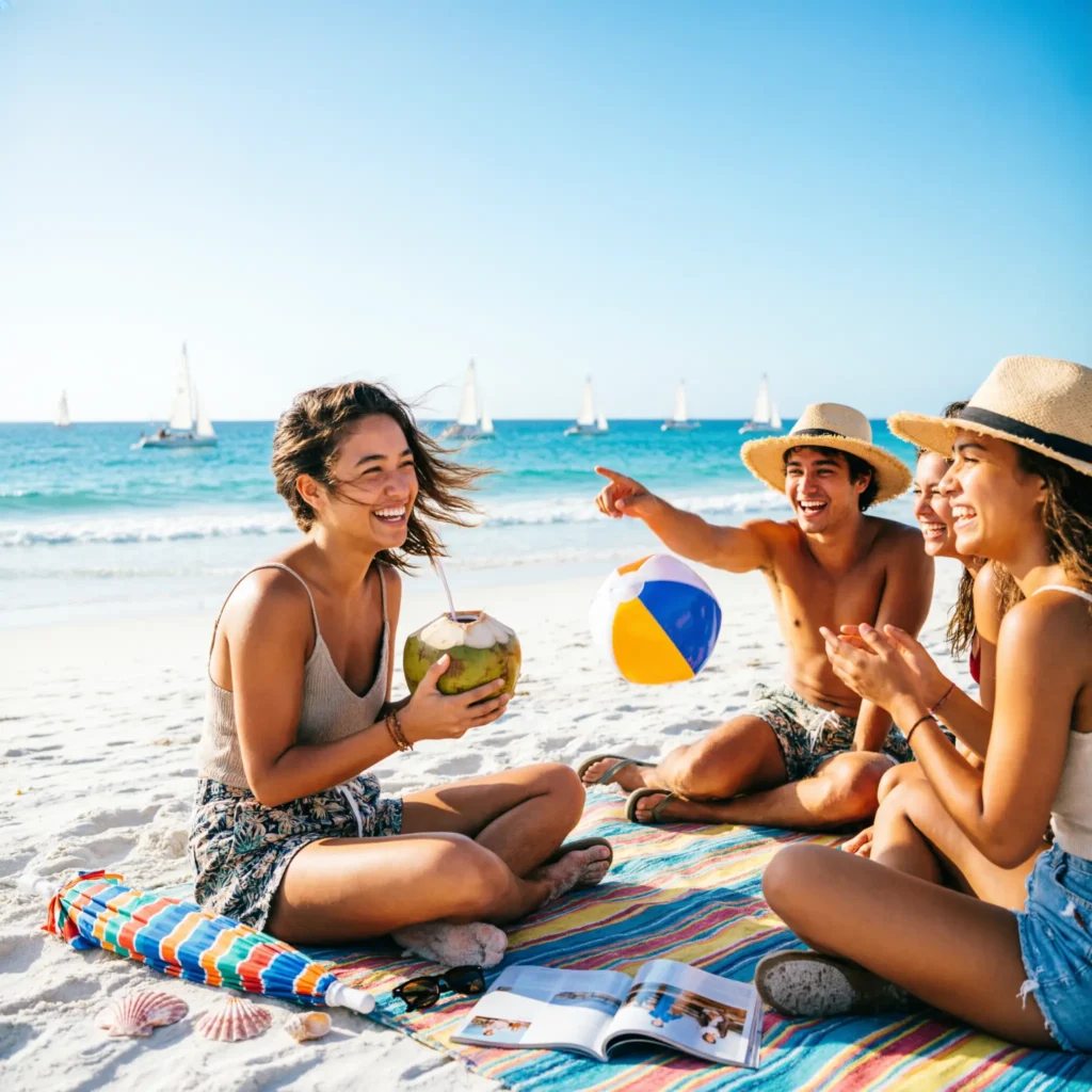 Romantic & Fun Beach Captions with Friends
