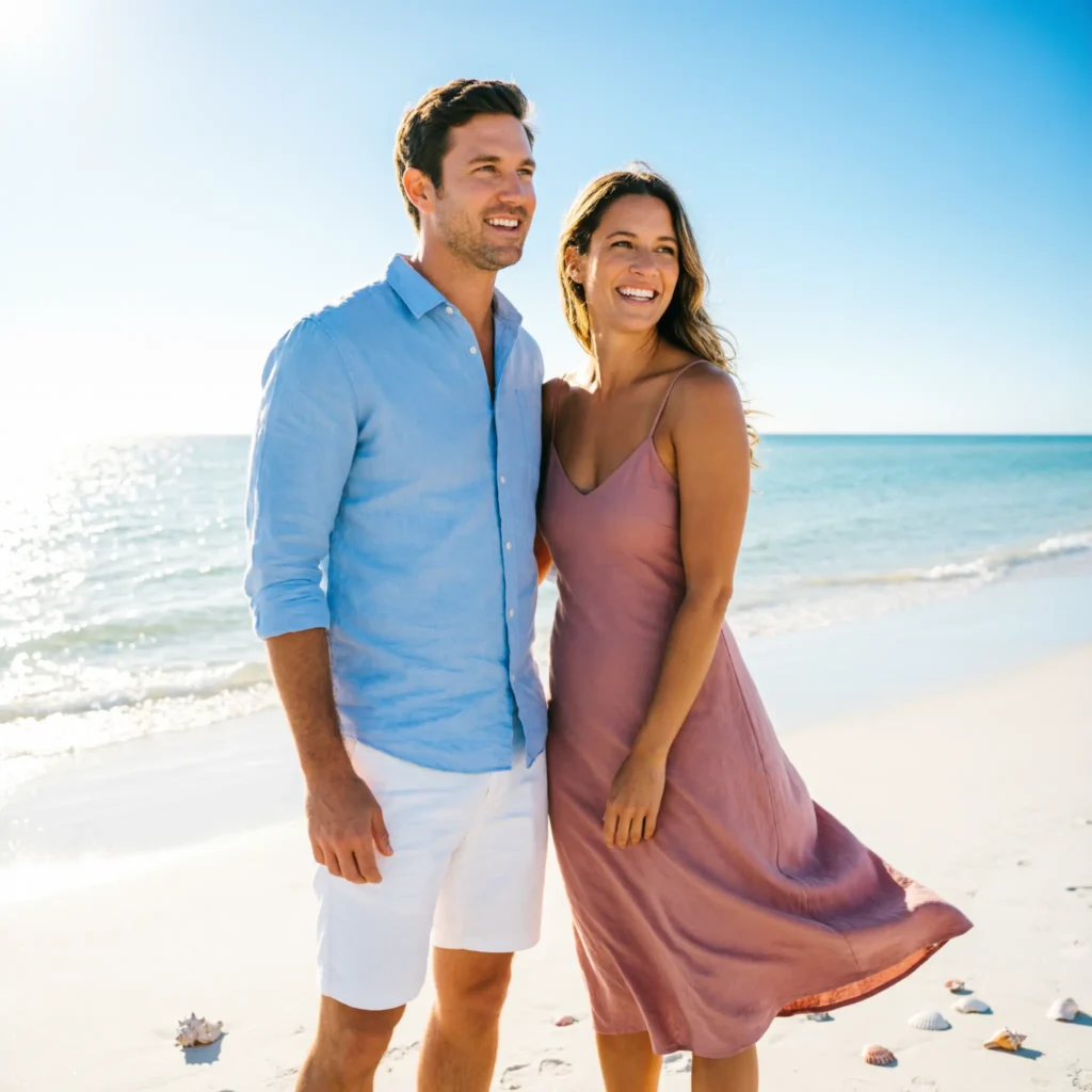 Funny & Witty Beach Captions Couple

