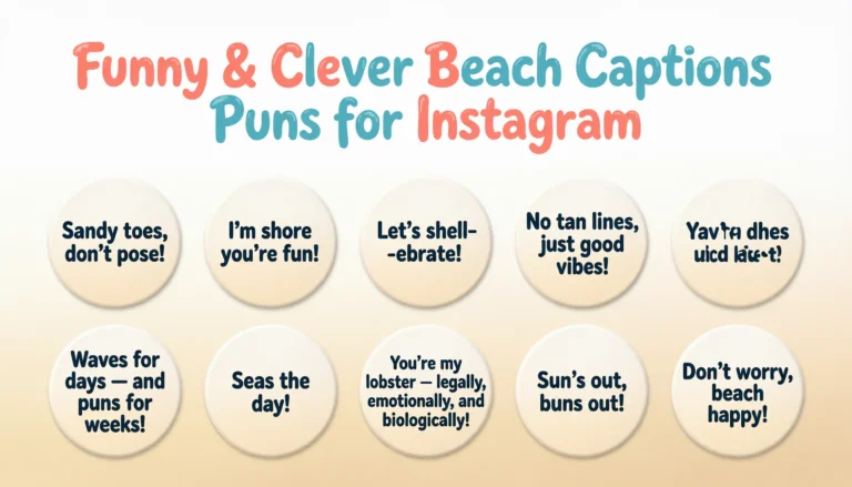 beach captions puns