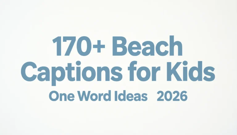 beach captions for kids one word