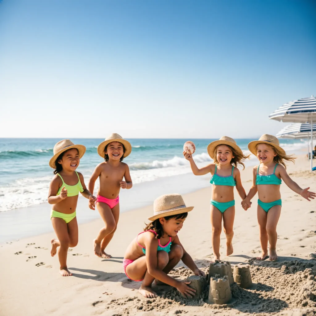short beach kids captions