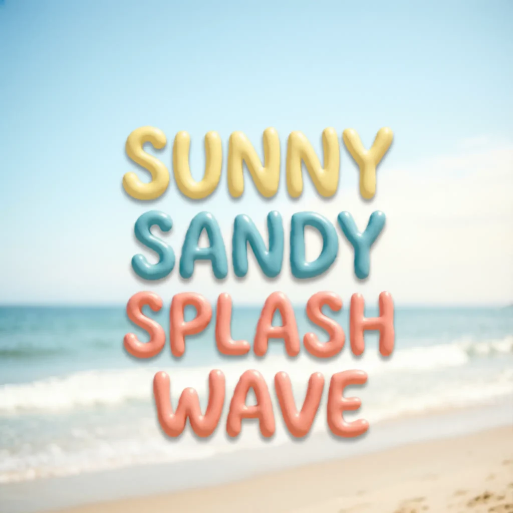 beach captions for kids one word