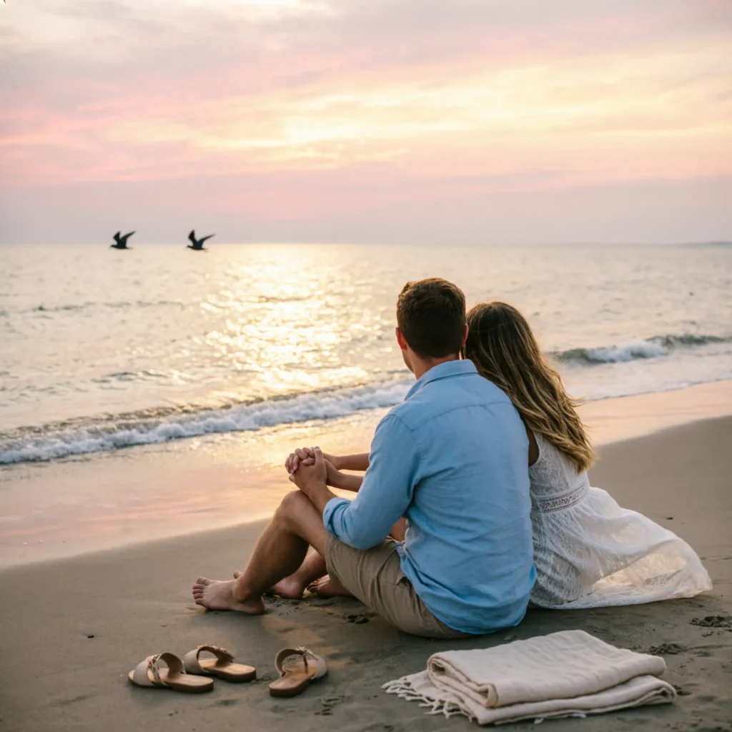 Romantic Beach Captions for Couples in Love